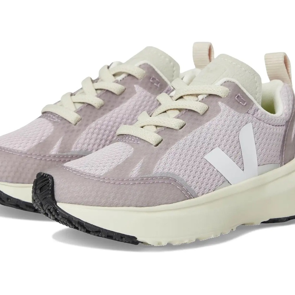 Veja Platform Sneakers in Pale Pink and Off-White